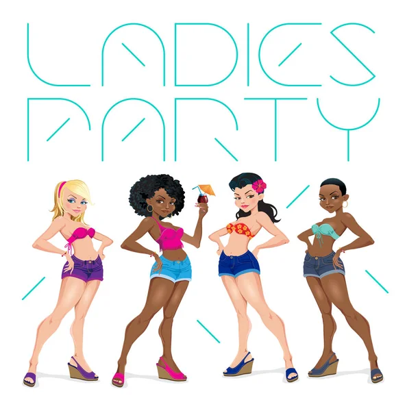 Vektör çizim bayanlar iyi eğlenceler