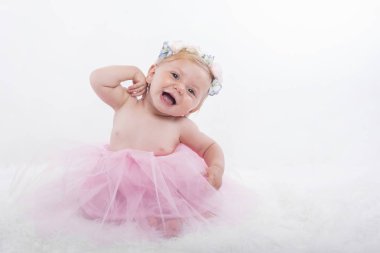 Bebek kız Prenses kostüm ve pembe tutu
