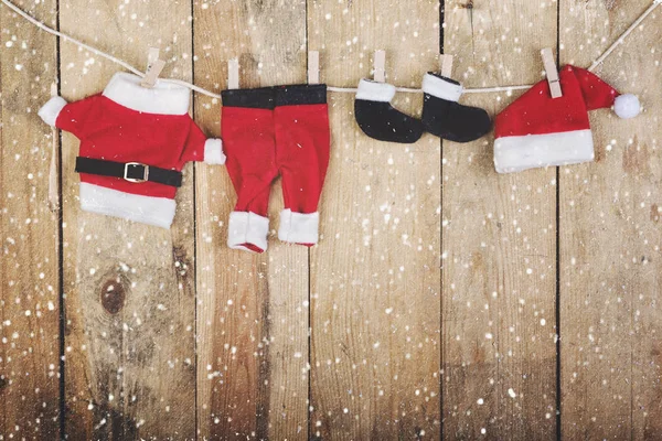 Santa Claus fondo adornos de Navidad — Foto de Stock