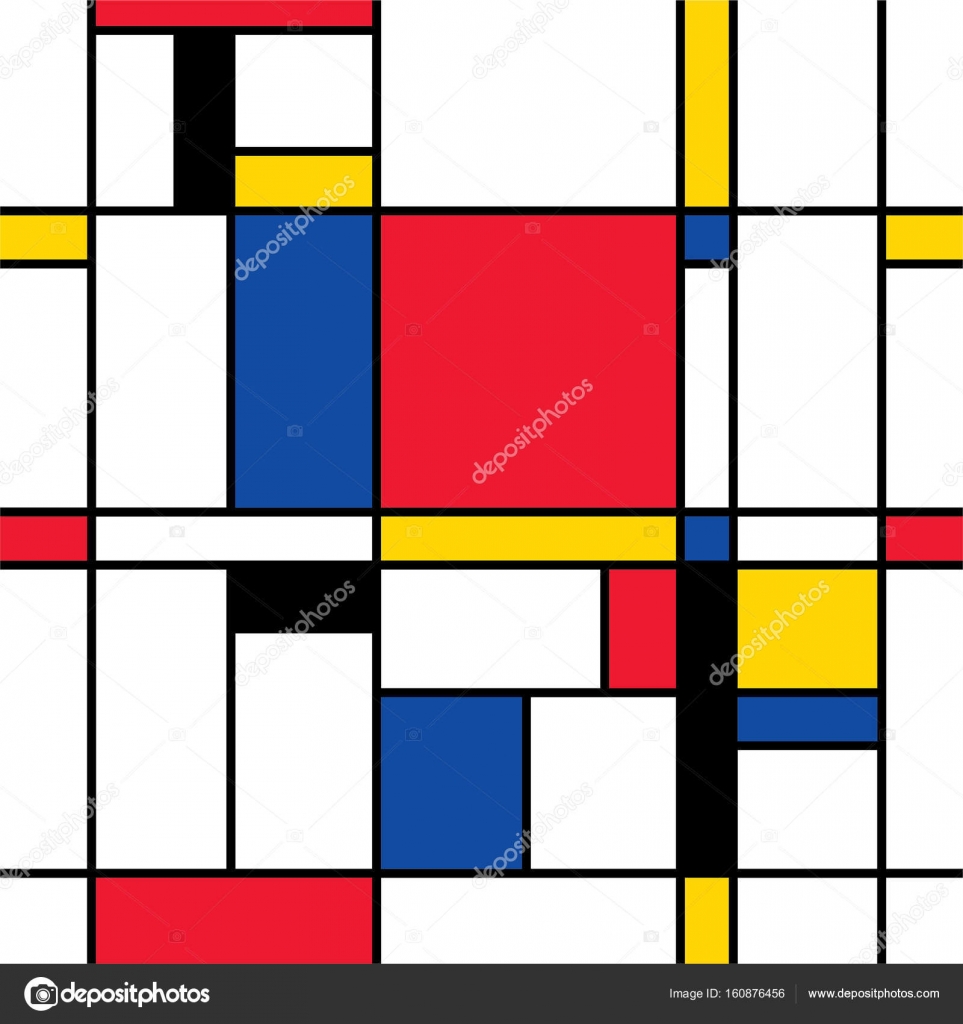 Seamless abstract mosaic pattern. Mondrian — Stock Vector © pinkpong ...