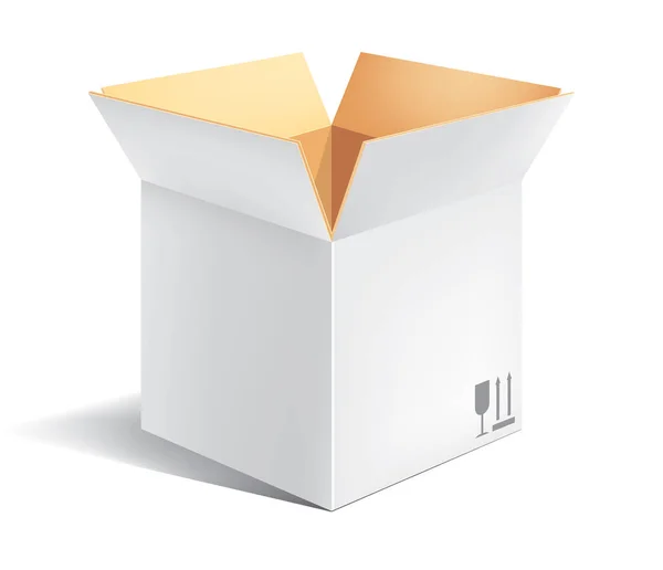 vektör Oluklu Mukavva kutu beyaz arka plan teslim paketi
