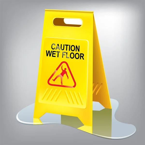 Dikkatli ıslak zemin işareti. Kolay düzenleme.