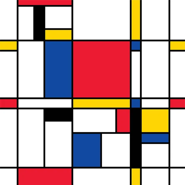 Patrón de mosaico abstracto sin costuras. Mondrian. — Vector de stock