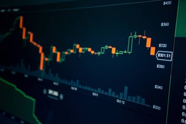 Mum çubuk grafik grafik yatırım borsa işlem hacmi, boğa noktası, EUR'daki aşağı hareket noktası. grafik eğilim