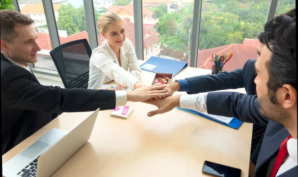 Business Meeting Young Colleorker Team Making Great Business Discussion Computer — стоковое фото