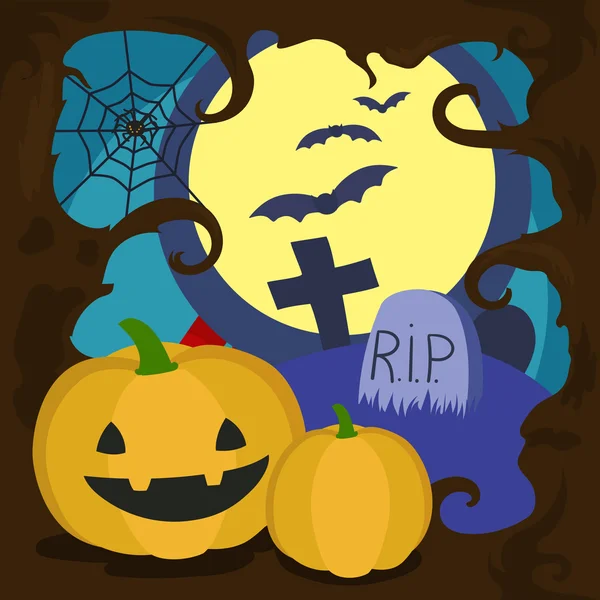 Halloween cartoon card vector illustration — Stock Vector