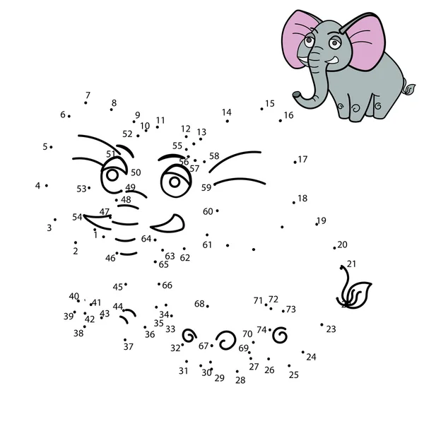 Conectar los puntos para dibujar juego educativo animal — Vector de stock