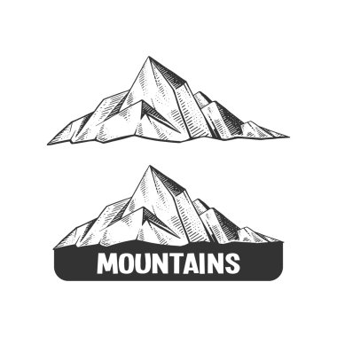 Stil vektör çizim oyma dağlar
