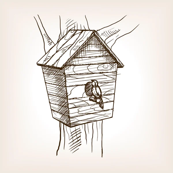 Nesting box sketch style vector illustration — Stock Vector