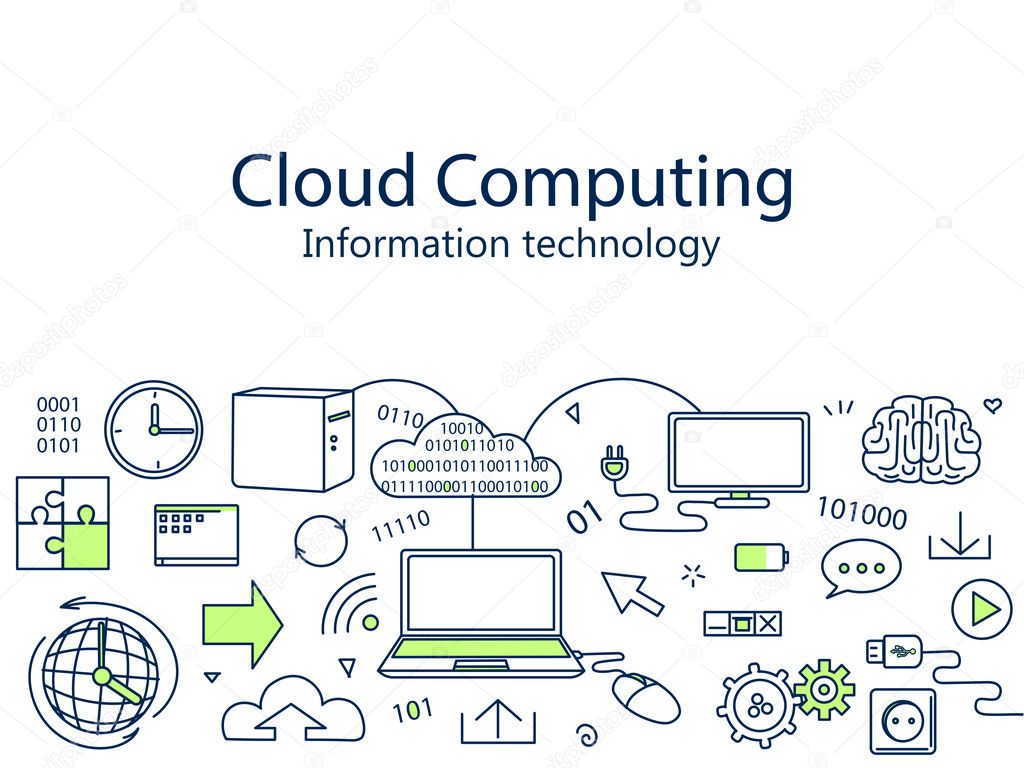 Cloud computing banner vector illustration
