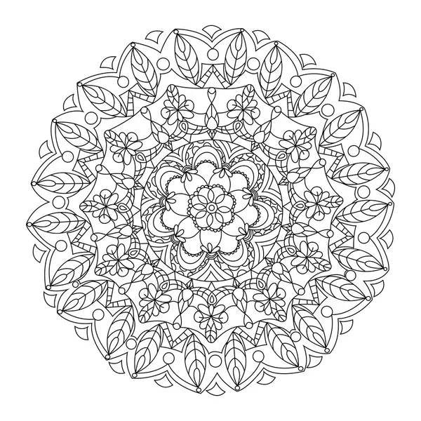Mandala χρωματισμός βιβλίο εικονογράφηση διάνυσμα — Διανυσματικό Αρχείο