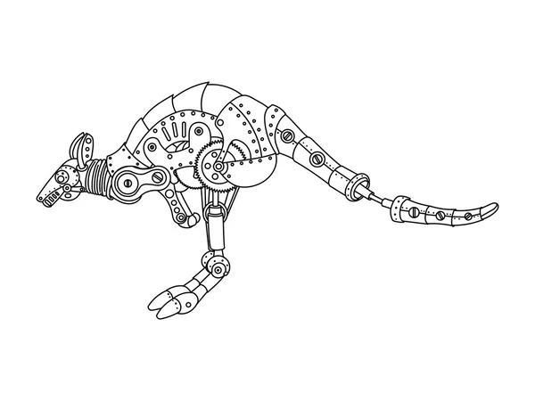 Стімпанк стиль кенгуру розмальовка вектор — стоковий вектор