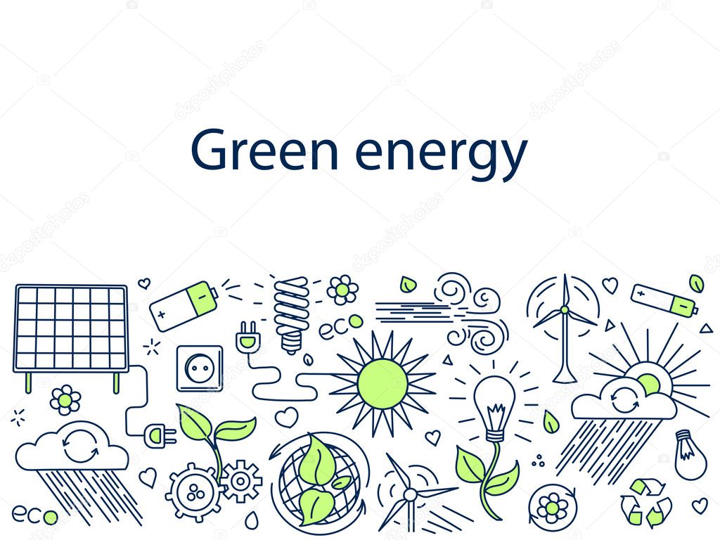 Green energy banner vector illustration