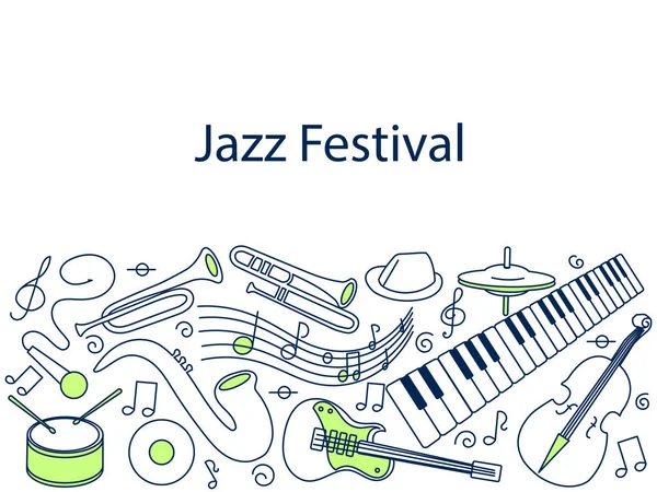 Jazz festival banner vektorillustration — Stock vektor