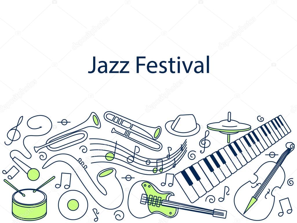 Jazz festival banner vector illustration