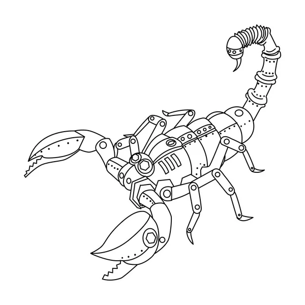 Steampunk style scorpion coloriage livre vecteur — Image vectorielle