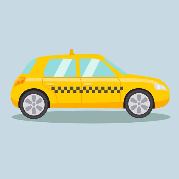 Taxi coche amarillo ilustración vector de dibujos animados — Vector de stock