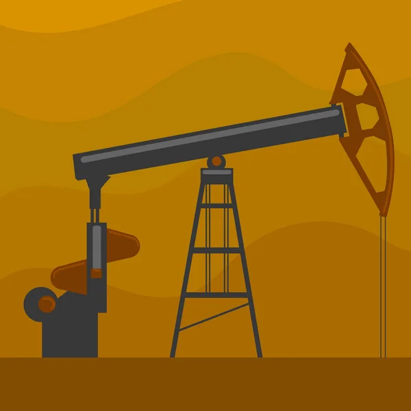 Oil well cartoon vector illustration — Stock Vector