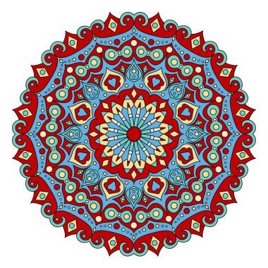 Vektör çizim renkli mandala el çekilmiş