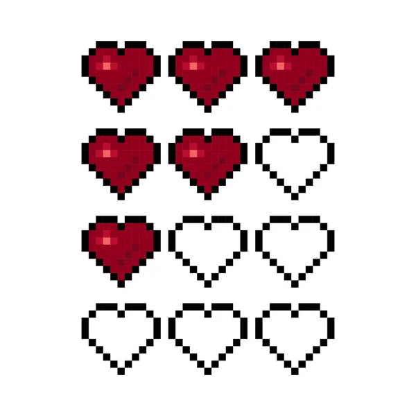 Pixel art coeur pour illustration vectorielle de jeu — Image vectorielle