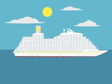 Yolcu gemisi çizgi film vektör çizim cruise