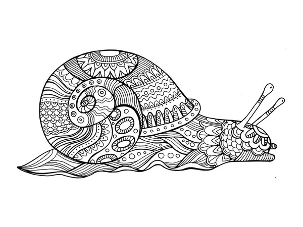 Livre de coloriage escargot pour adultes vecteur — Image vectorielle