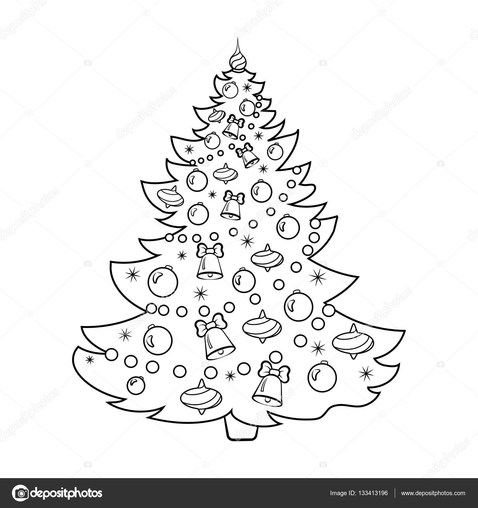 Kerstboom Tekenfilm Kleurplaten Boek Vector Stockvector
