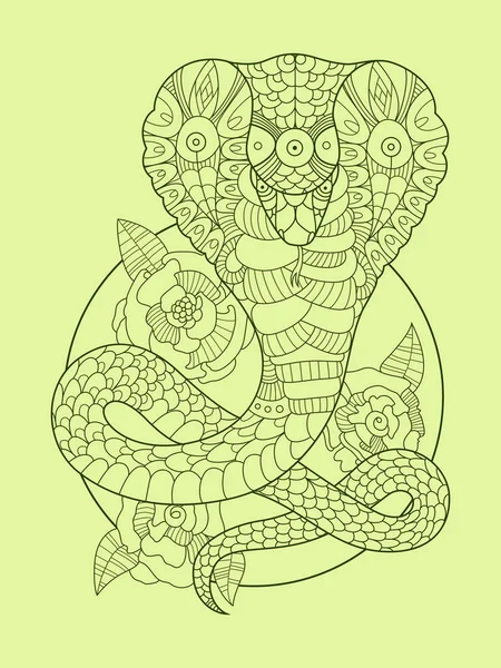 Cobra vecteur de dessin couleur de serpent — Image vectorielle