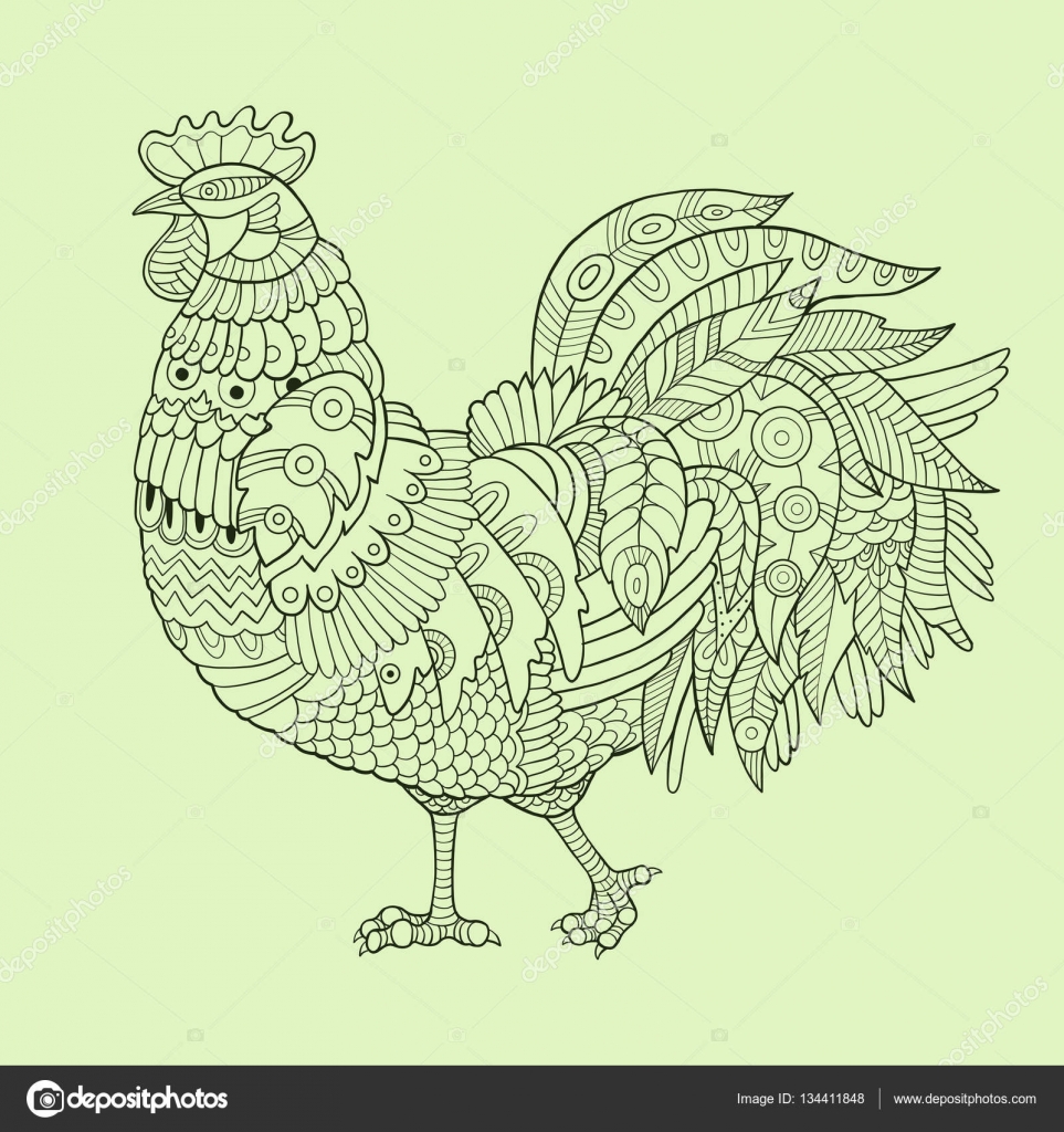 Immagine di Gallo colore disegno vettoriale — Vettoriali Stock Immagine di Gallo colore disegno vettoriale — Vettoriale Stock