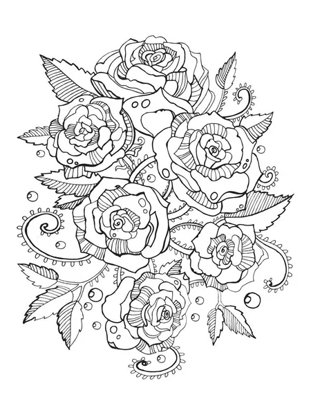 Roses coloring book for adults vector Royalty Free Stock Illustrations