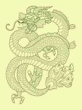 Ejderha renk çizim vektör çizim