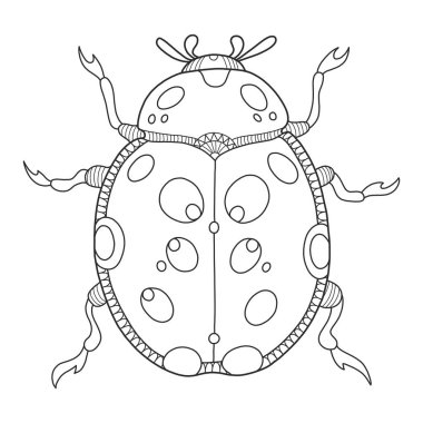 Uğur böceği kitap vektör Illustration boyama