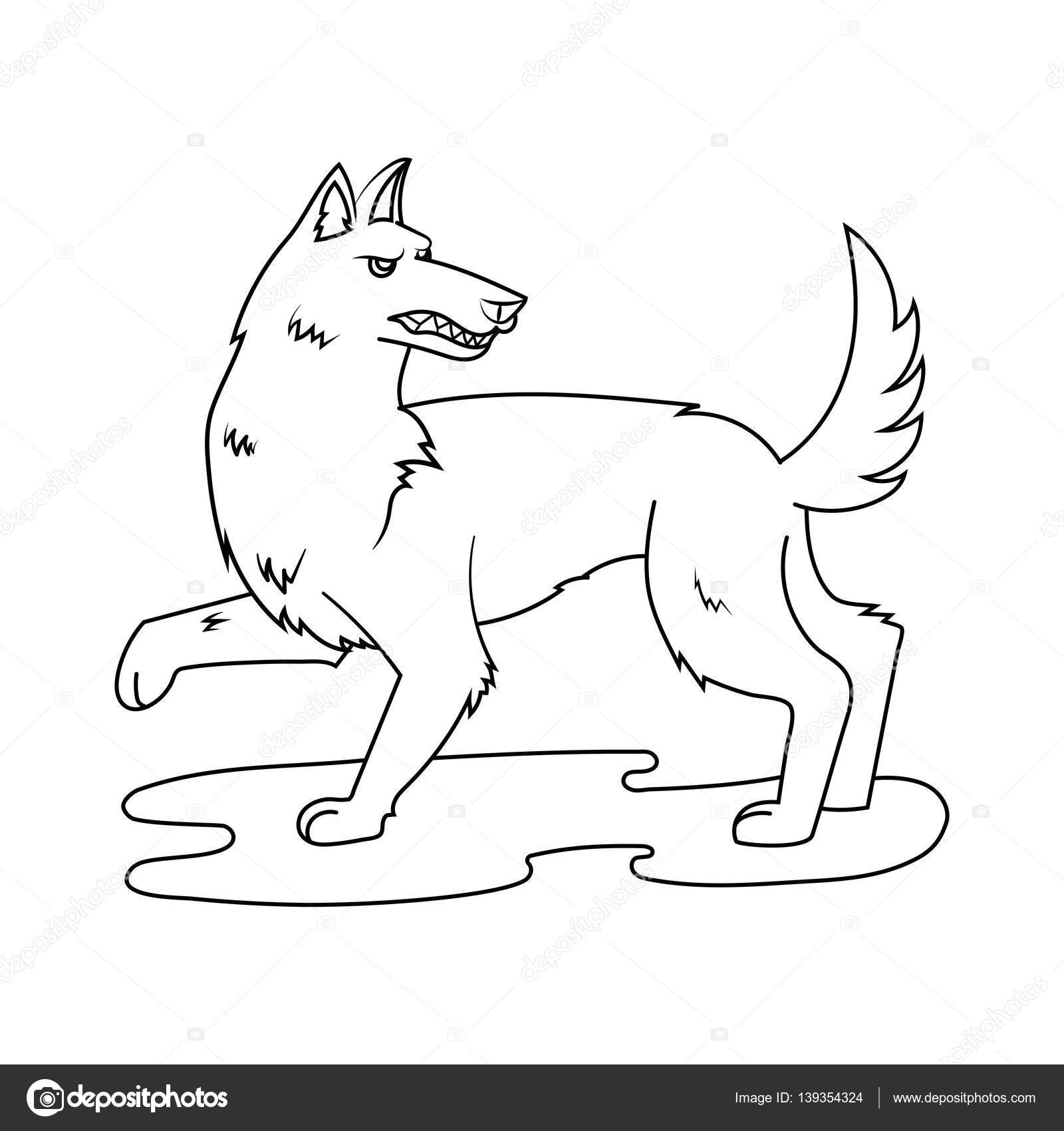 Dessin animé le loup fée vecteur de livre colorier — Image Dessin animé le loup fée vecteur de livre colorier – Illustration