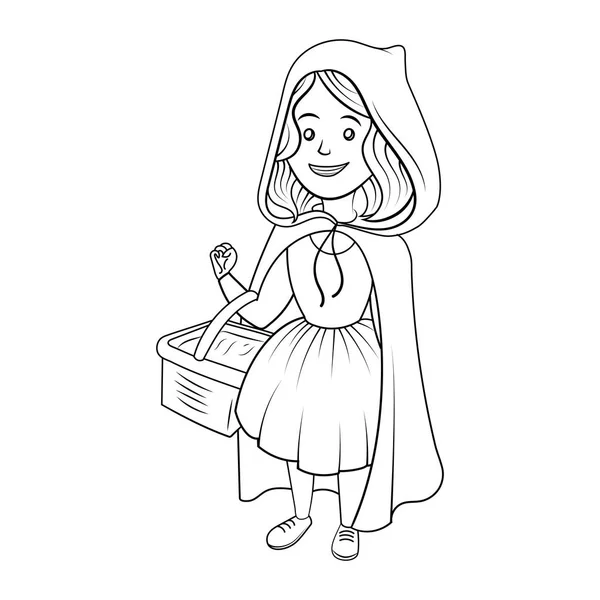 Little Red Riding Hood coloring boek vector — Stockvector