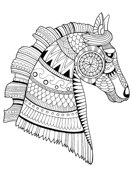 Libro da colorare cavallo vettoriale illustrazione — Vettoriale Stock