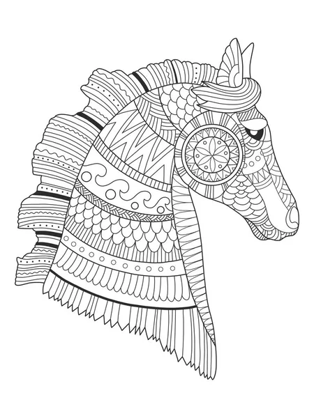 Horse coloring book vector illustration — Stock Vector