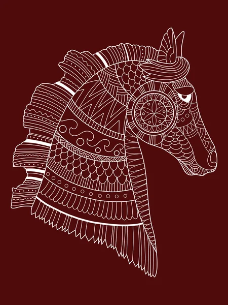 Ilustração vetorial desenhada à mão de cavalo — Vetor de Stock