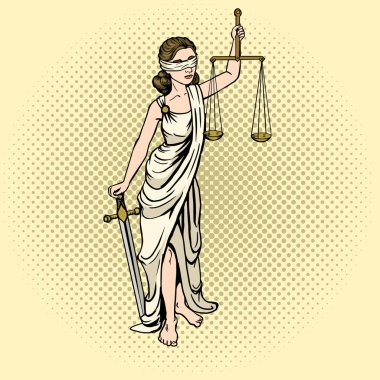 Themis pop art vektör çizim