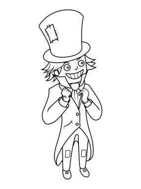 Mad hatter karakteri kitap vektör boyama
