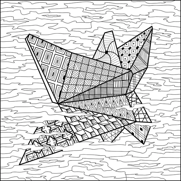 本ベクターを着色水の紙の船 — ストックベクタ