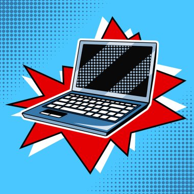 Dizüstü çizgi roman stil vektör