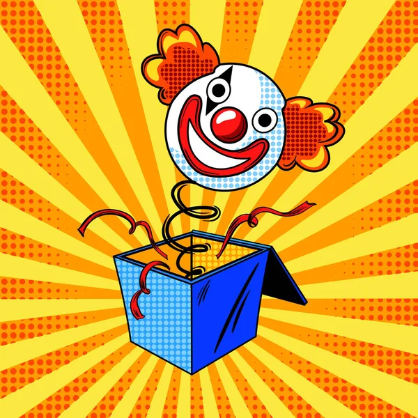 Jouet tête de clown sur printemps BD style vecteur — Image vectorielle
