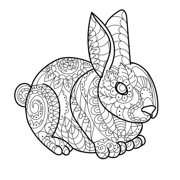 Kaninchen Hase Malbuch Vektor Illustration — Stockvektor