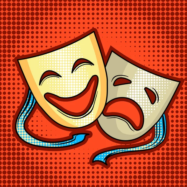 Theatrical masks comic book style vector — Stock Vector