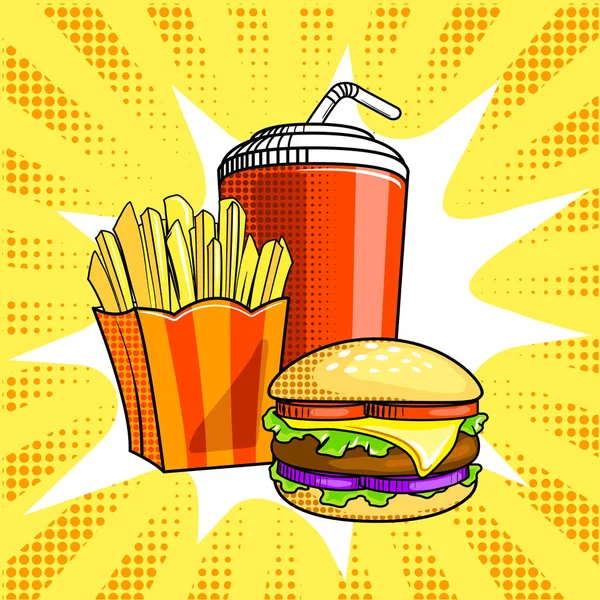 Fast food vektör illüstrasyonu — Stok Vektör