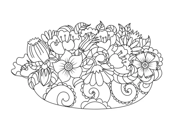 抽象的な花は着色本のベクトル図 — ストックベクタ