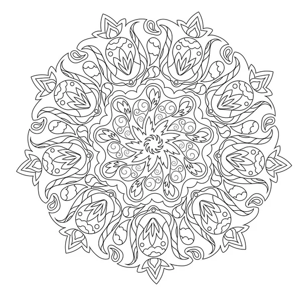Mandala disegno vettoriale libro da colorare — Vettoriale Stock