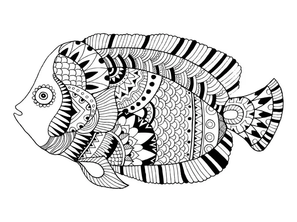 Angelo pesce colorazione libro vettoriale illustrazione — Vettoriale Stock