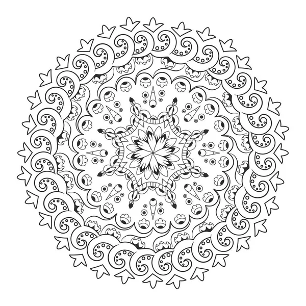 Mandala libro para colorear ilustración vector — Archivo Imágenes Vectoriales