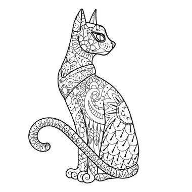 Kitap vektör Illustration boyama kedi